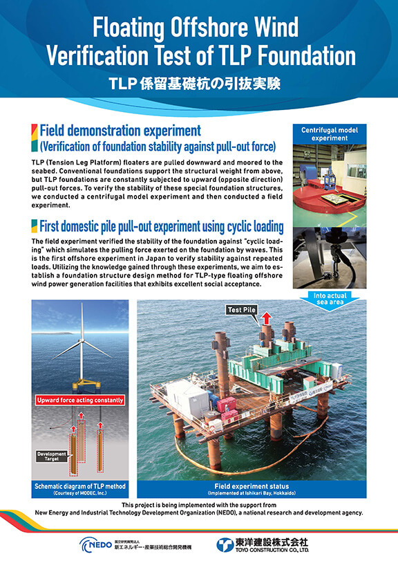 浮体式洋上風力発電TLP係留基礎坑の引抜実験